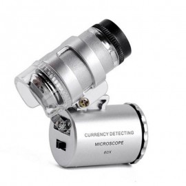 60 fach Mikroskop Vergrößerungsglas LED Lupe